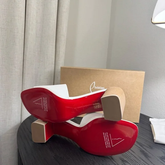 Christian Louboutin So CL Mule 55 Sandal Leather White - Picture 7 of 7